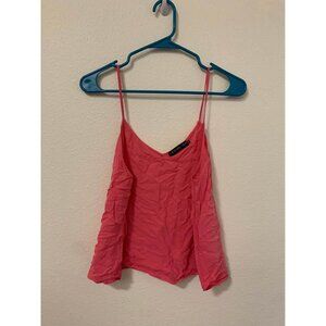 Even & Odd Crop Tank Top Pink Women's Size Medium Spaghetti Strap Y2K Boho I9